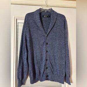 Classic Blue Men's Cardigan Sweater